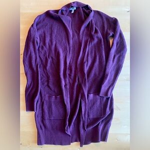 Women's Plum Open-Front Sweater